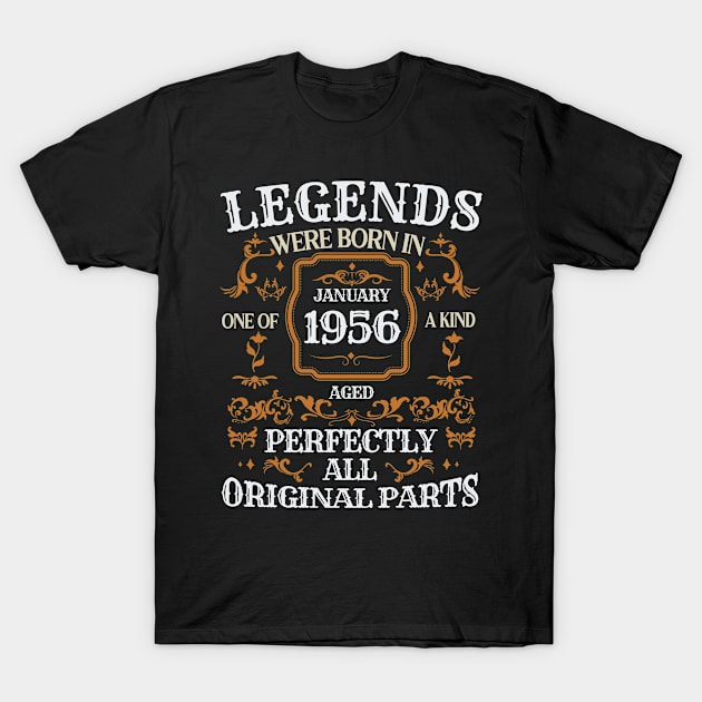 Legends Were Born In January 1956 Birthday T-Shirt by brandysarahch